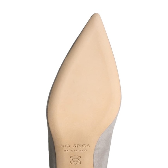 VIA SPIGA NIKOLE 55 LEATHER SUEDE GRAY PUMP HEELS - Picture 3 of 16